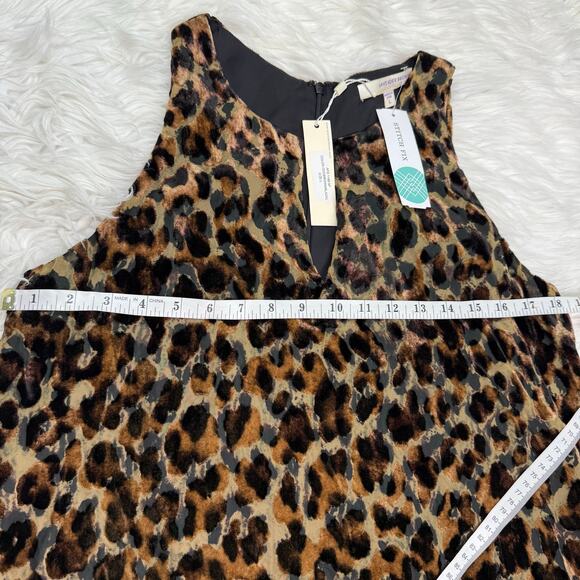 Lavender Brown Stitch Fix Leopard Print Keyhole Detail Shift Dress Large NWT - Picture 3 of 8